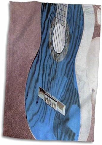 3Drose Florene Music - Слика на слика на гитара во сина и бела - крпи