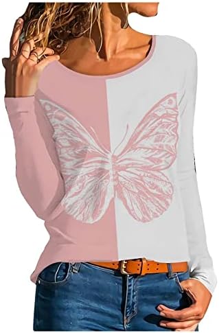 Крпеница џемпери женски леопард карирани геометриски кошули за печатење со долг ракав празничен лесен пулвер врвови