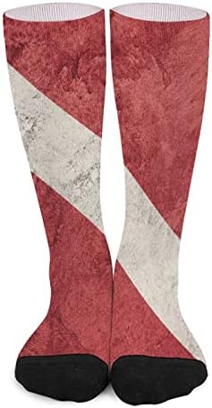 Гроздобер Стил Нуркање Знаме Боја Појавување На Високи Чорапи Модни Спортови Топли Чорапи За Мажи Жени