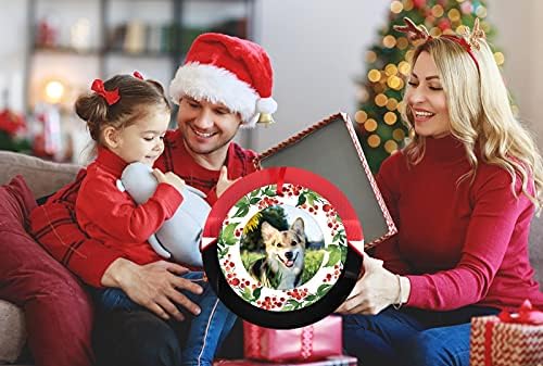 Орнаменти за кучиња ПЕЦЕЕ за новогодишна елка 2022 Божиќни рамка за слики со персонализирана фотографија за кучиња Божиќни подароци за домашни