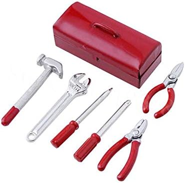 Алатки за декорација на лафина 1:10 RC Mini Decorative Crench Hammer Screwpriver Toolbox за 1/10 RC Crawler Car SCX10 D90 D110 TF2 TRX4