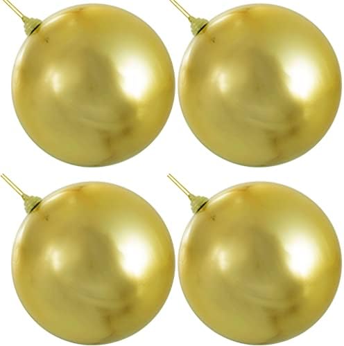 Сјајни украси од златна топка - виси украси за новогодишни елки - распрскувани пластични топки - затворен комерцијален квалитет на