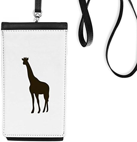 Црна цирафа симпатична животинска портретирање телефонска чанта чанта што виси мобилна торбичка црн џеб
