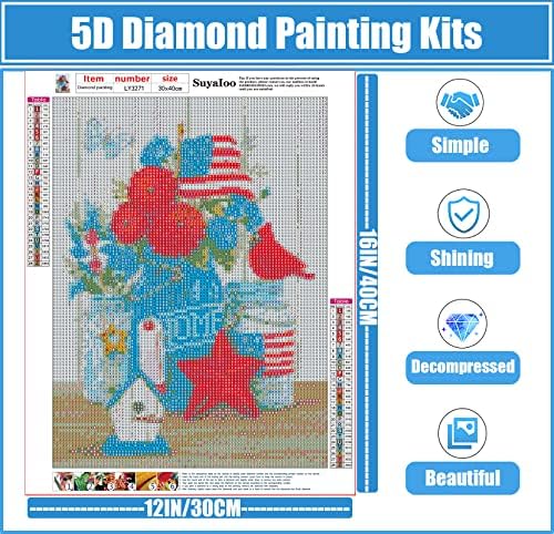 5д комплети за сликање на дијаманти за возрасни - Цвеќиња Дијамантски уметнички комплети за возрасни деца почетник, DIY Американско знаме со целосна вежба дијамантс?