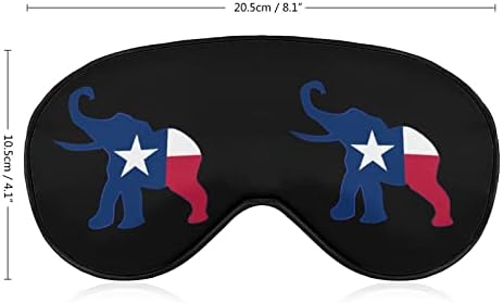 Тексас знаме слон Смешно спиење маска за очи мек заслепено око со прилагодлива лента за ноќни очила за мажи за мажи