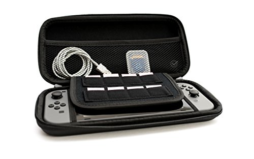 Case Nintendo Switch Case Hard Shell + Заштитен стаклен екран за заштита на стакло - држач за кертриџ од 8 игри - Случај за носење