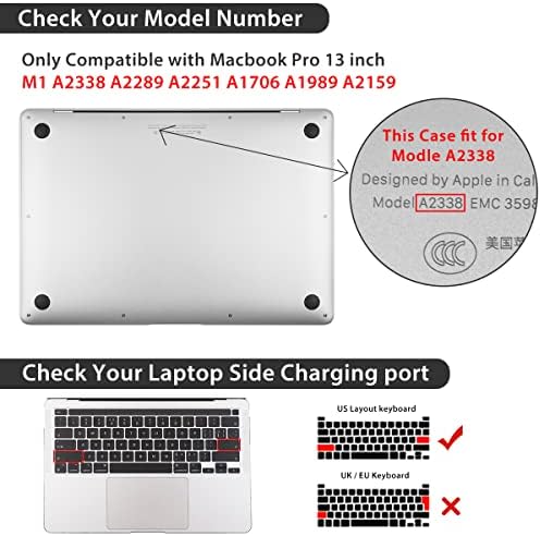 Хохаију Компатибилен Со Macbook Pro 13 Инчен Случај 2022 2021 2020- М1 М2 А2338 А2289 А2251 А1706 А2159 А1989 со Допир Бар, Хард Школка&засилувач;Тастатура