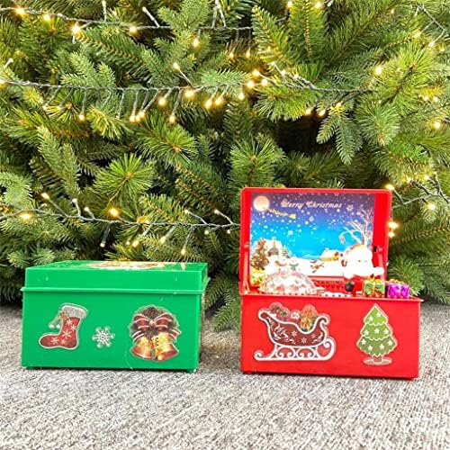 Музички кутија за божиќни кутии Slynsw, прекрасна креативна декор за Дедо Мраз, предводена музичка кутија за забава