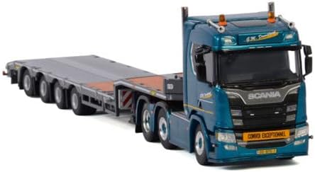 WSI за Scania r Normal CR20N 6x2 Twinsteer Semi LOWLOWER TRAILER G.M. Пред-изграден модел на Damsteegtg.M.Damsteegt 1/50 Diecast Truck