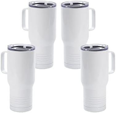 Занаетчиски експрес 22 мл сублимација Тумблерс празнини со бело-не'рѓосувачки челик кафе патувачи со чаши чаши чаши со рачка совршена за крик-кригла
