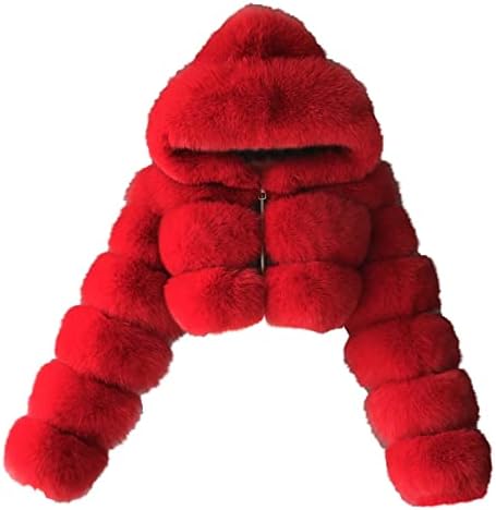 Фуно Фази со качулка меки бушава јакна за стрижење, зимски топло крзнено палто со долги ракави, се искачи на надворешната облека
