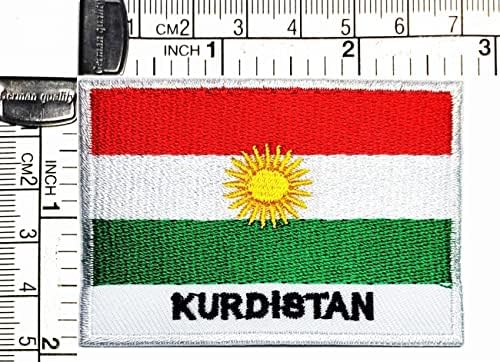 Кленплус 1, 7Х2, 6 ИНЧИ. Курдистан Знаме Лепенка Тактичко Воено Знаме Апликации Закрпи Светско Знаме На Земјата Извезени за Костим