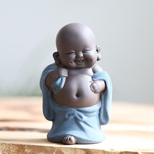 Декика модерни керамички занаети декорација, колекционерски фигурини, сина голема жетва за жетви Maitreya Буда може да подигне украси