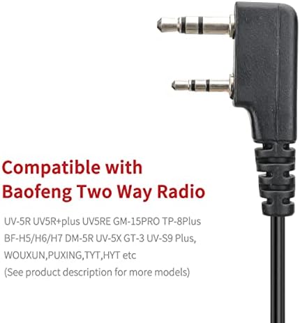 MIC на Baofeng UV-5R Mic For Ham Radio Mic со Multitool Carabiner Tether Teter Key-прстени компатибилни BF-F8HP UV-5R GT-3 BF-888S, 2 пакет