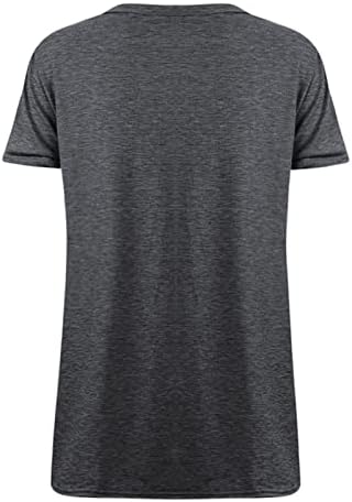 2023 Краток ракав VNECK памучен завој обичен лабав вклопување опуштена вклопена блуза маица за дами лето есен на врвот Va va