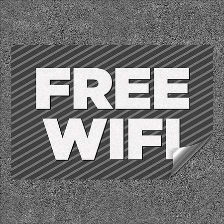 CGSignLab | Бесплатно WiFi -Stripes Grey Тешки индустриски самолепливи алуминиумски wallидови decal | 48 x32