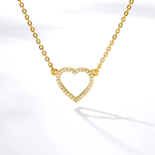 Зборо кристално срце облик на приврзок ѓердани за жени Златни ланци Двојки 2021 Накит модни додатоци-18431