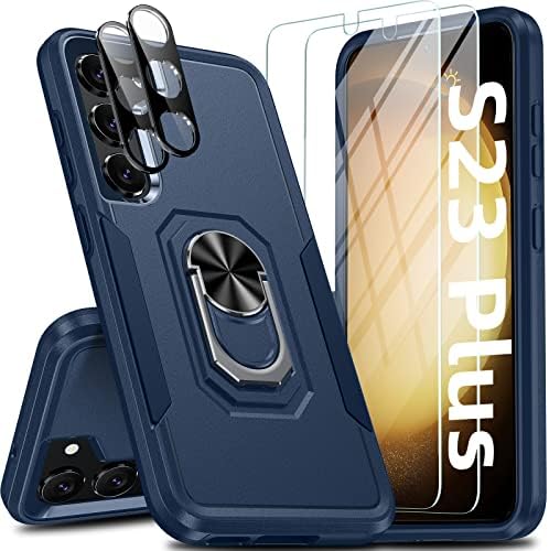 Oneagle За Samsung Galaxy S23+ Плус Случај[6 во 1], Samsung S23+ Плус Телефон Случај 5G со [360° Rotatible Kickstand Прстен][2x Заштитници На