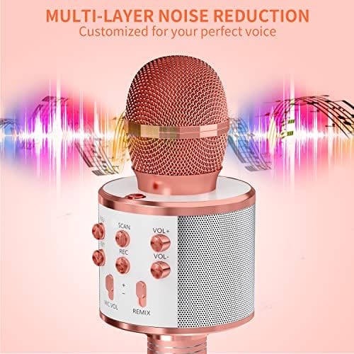 Микрофон за деца за подароци за пеење, безжичен Bluetooth караоке микрофон за возрасни, преносна машина за рачно караоке, играчки за момчиња