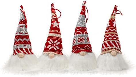 Божиќна светлина на oyоин 4 парчиња gnome декорација гном украси, том нордиски гноми Божиќни украси во затворен простор, декор за Божиќ, подароци за Божиќни забави, укр?