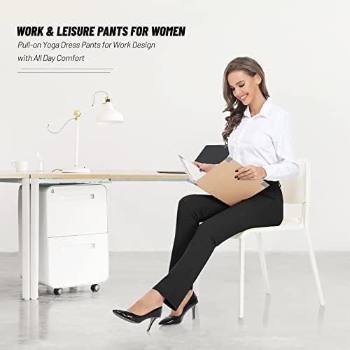 Dayонг женски јога фустани панталони Работни канцелариски деловни деловни пакувања се протегаат редовни панталони за нозе со џебови