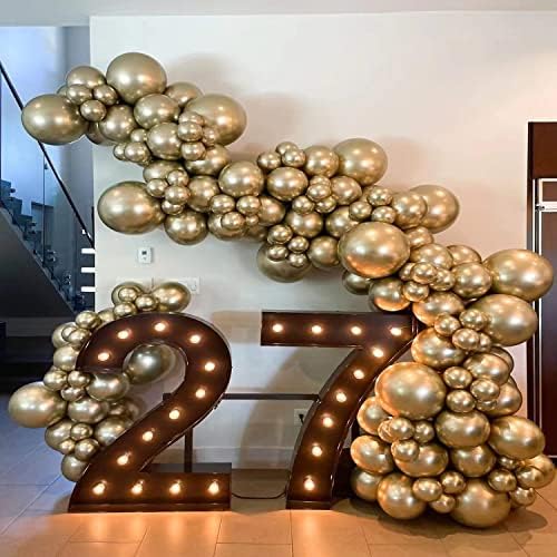 Златни Метални Хромирани Балони Од Латекс-62пакувајте 5 инчни Тркалезни Балони Со Хелиум За Роденденска Свадба Дипломирање Украси За Забави За Туширање За Бебиња