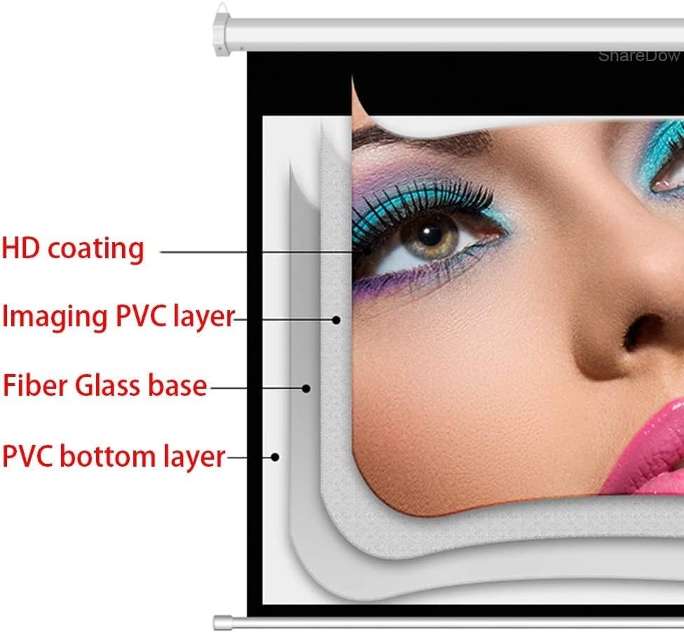 Екран за проекција на кино, преносен преносен екран 60-100 инчи 4: 3 моторизиран екран за електрична проекција автоматски HD сиво стакло стакло