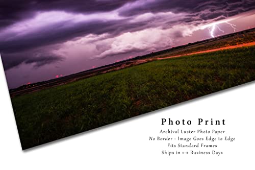 Фотографија за невреме Печати слика на молња на бурна ноќ во Канзас грмотевици wallидна уметност Природа Декор од 4x6 до 30x45