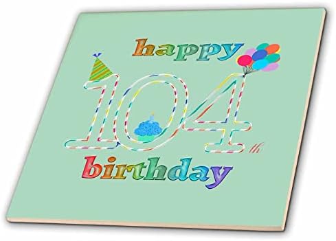 3дроза Среќен 104-ти Роденден, Кекс Со Свеќа, Балони, Капа, Шарени-Плочки