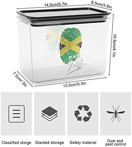 Тоа Е Во Мојата Днк Јамајканска Гордост Контејнери За Складирање Проѕирна Пластична Кутија Со Капаци Канти За Повеќекратна Употреба За Кујнски Житни Закуски Сува