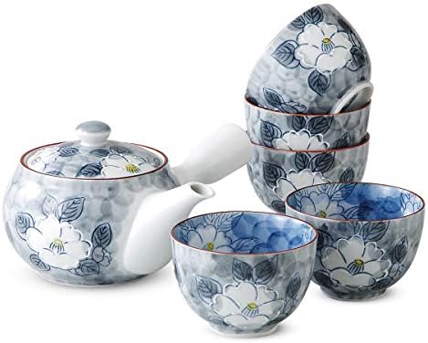 Сет за чај од чај од ранчан, мулти, чаша φ3,3 x 2,2 инчи, чајник 6,9 x 6,1 x 3,7 инчи, цвеќиња од чај од Ичинзан, Арита Вер направена во Јапонија