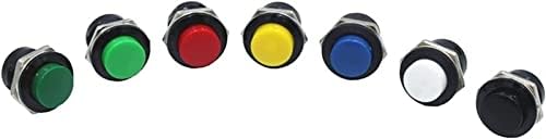 Micro Switch 100pcs R13-507 SPST Нема црвена црна бела жолта зелена сина тркалезна капаче за копче за притискање AC 6A/125V 3A/250V