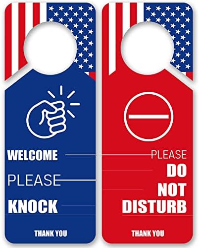 Не го вознемирувајте знакот за закачалка за добредојде, добредојде Ве молиме тропајте го знакот на вратата Американски дизајн на знамето 3.35