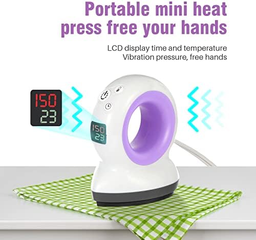 Tinkeal Mini Pressable Turter Press Machine за маици Лесно притискање мини железо рачно пренесување на топлина за мали чевли за HTV винил проекти ， капи ， торба （Виолетова）