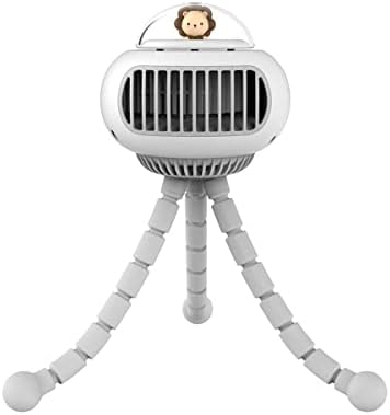 N Преносен вентилатор за шетачи за бебиња, личен мини рачен вентилатор со флексибилен клип за статив на 4 брзини, погоден за шетач, биро, рачно, суспендирано, бело