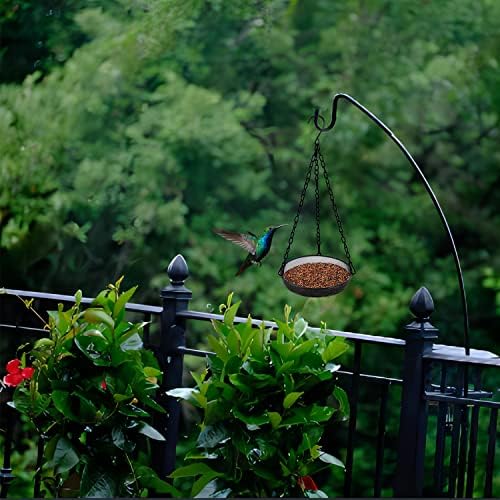 Виси фидер за птици, фидер за птици што висат за градинарски двор надвор од висина за фиоки за птици - метална мрежа платформа за птици
