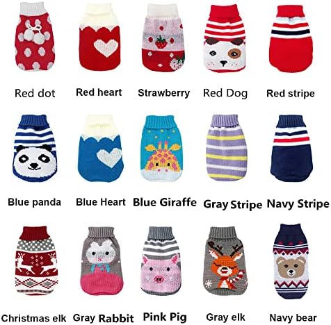 Зимска цртана мачка кучиња облека топол Божиќен џемпер за мало милениче облека за плетенка за плетење со капчиња од капчиња сино срце с