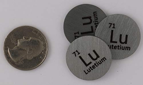 Лутетиум 24,26 мм Метален Диск 99,9% Чист За Собирање или Експерименти