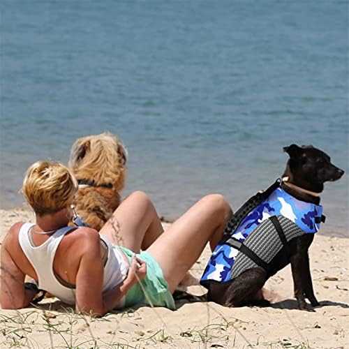 Кучиња Lifeивотна јакна за зачувач за зачувување на костими за капење за капење со рефлексивни ленти/прилагодлив појас со рачка за