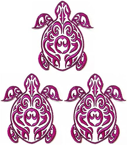 Kleenplus 3 парчиња. Бела виолетова желка шие железо на извезени закрпи цртани цртани филмови морски суштества плажа океански налепници
