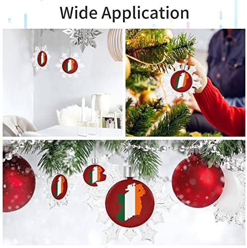 Ирска знаме мапа на новогодишна елка за снегулка од снегулка од снегулка украси што висат украси од снегулка со жици за Божиќно дрво