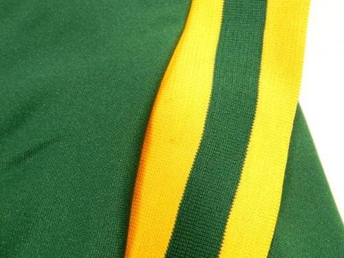 1984-92 Оукланд Атлетика 67 Игра Користена практика за капење на зелена дрес 40 460 - Игра користена МЛБ дресови