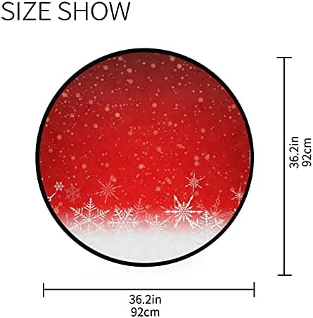36,2 инчи големи тркалезни меки килими црвени зимски снегулки расадник плејматски килим за деца кои играат соба спална соба дневна