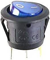 Axti KCD1 тркалезна црвена, жолта и сина зелена боја 3pin SPDT Вклучено/Исклучено Рокерски прекинувач за напојување AC 125V/10A 250V/6A со светлина