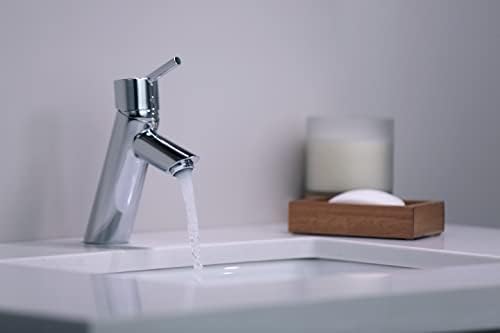 Hansgrohe Talis S модерна безвременска лесна чиста 1 рачка 1 7-инчен висока тапа за мијалник за бања во Chrome, 32040001, мал
