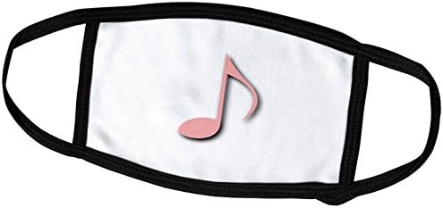 3Drose InspisitazStore Music Art Designs - Корална розова осма белешка Музичка нота на бел - единечен музички квовер - маски за лице