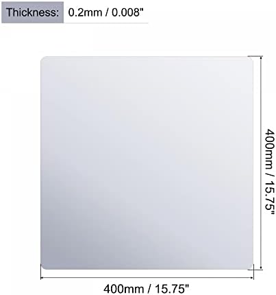 Флексибилен лист со огледало на UXCELL, 400мм x 400mm x 0,2 mm само лепило налепница на wallид, налепница, не-стакло 8 парчиња