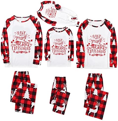 Божиќни Пижами За Семејството 2022 Имајте Сами Среќен Божиќно Писмо Печатење Пјс Соодветни Комплети Празнична Облека За Спиење