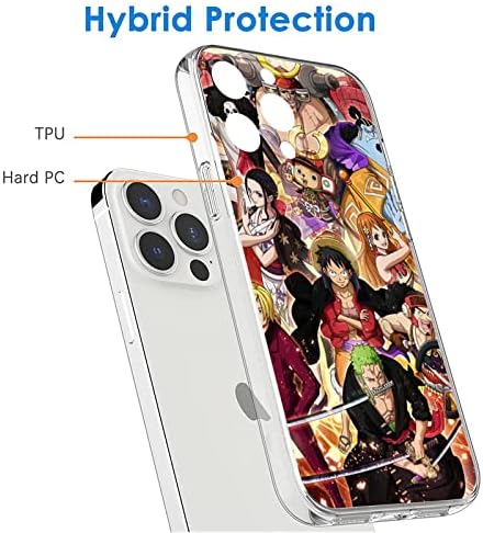 Телефонски случај со слама парчиња капи Аниме Еден јапонски цртан филм Шарен компатибилен со iPhone XR 6.1 Case Proceprof ShockProof ShockProof