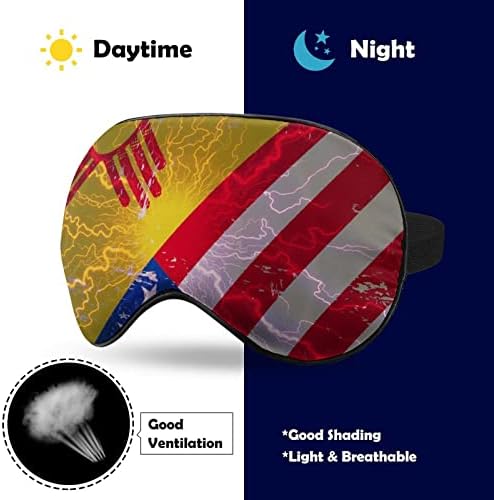 Ново Мексико Американско Знаме Печатење Маска За Очи Светло Блокирање Маска За Спиење Со Прилагодлив Ремен За Патување Работа Во Смена За Спиење